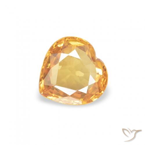 0.44ct طبيعي ذهبى-برتقالى زفير, قلب, VVS-VS