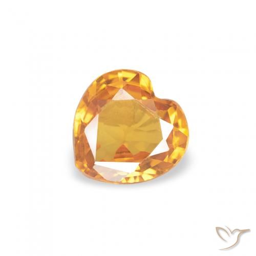 0.37ct طبيعي ذهبى-برتقالى زفير, قلب, VVS-VS