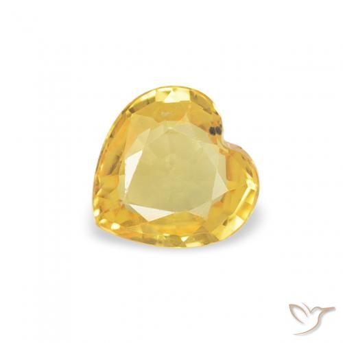 0.38ct طبيعي ذهبى متوسط زفير, قلب, قليلا جدا