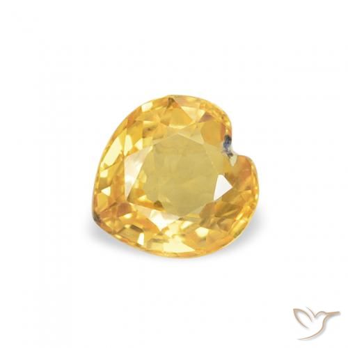 0.44ct طبيعي ذهبى متوسط زفير, قلب, قليلا جدا