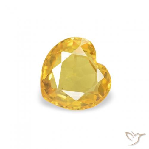0.44ct طبيعي برتقالى ذهبة زفير, قلب, قليلا جدا