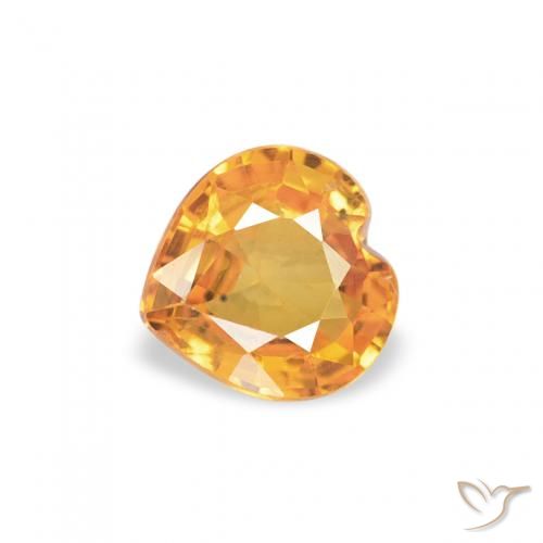 0.39ct طبيعي برتقالى مشمشى زفير, قلب, قليلا جدا