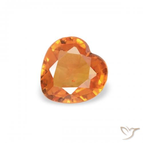 0.29ct طبيعي برتقالى محمر زفير, قلب, قليلا جدا