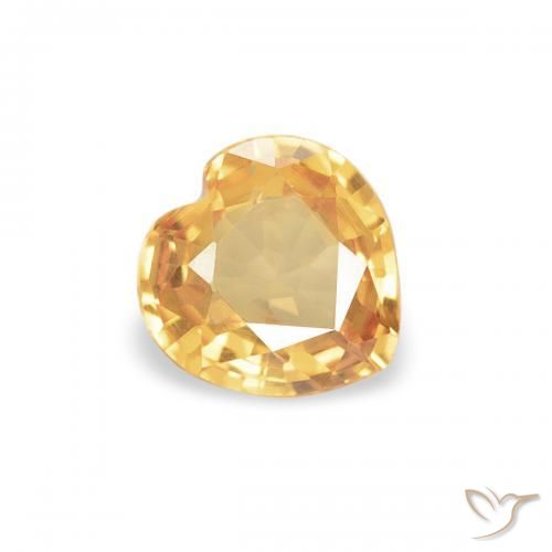 0.33ct طبيعي ذهبى-برتقالى فاتح زفير, قلب, VVS-VS