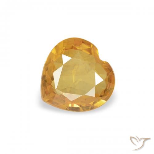 0.34ct طبيعي Medium Light-Golden زفير, قلب, VVS-VS