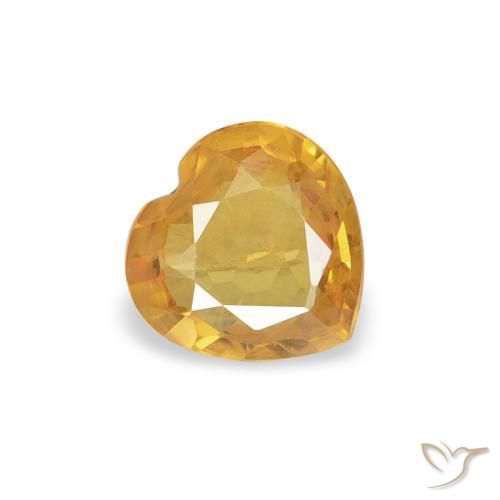 زفير Medium Light-Golden طبيعي، قلب، 0.34 قيراط، VVS-VS
