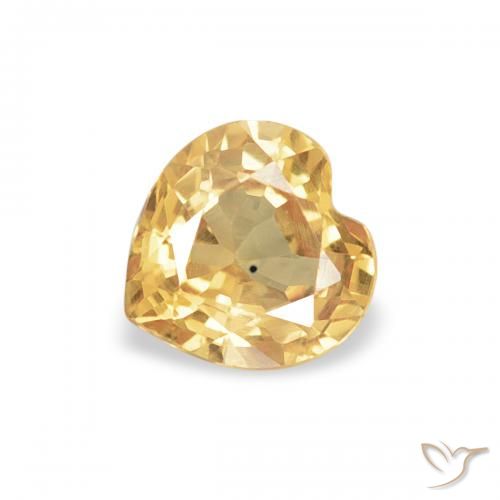 0.45ct طبيعي ذهبي زفير, قلب, VVS-VS