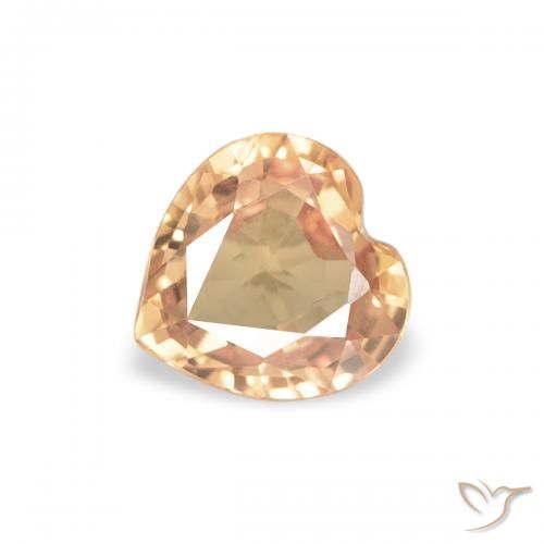 0.39ct طبيعي برتقالى تفاحى زفير, قلب, VVS-VS