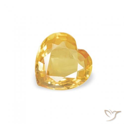 0.35ct طبيعي ذهبي زفير, قلب, VVS-VS