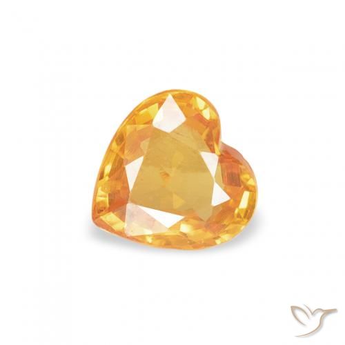 0.40ct طبيعي ذهبى-برتقالى زفير, قلب, VVS-VS
