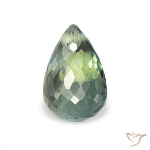 0.84ct طبيعي أخضر أزرق زفير, بريوليت, قليلا جدا