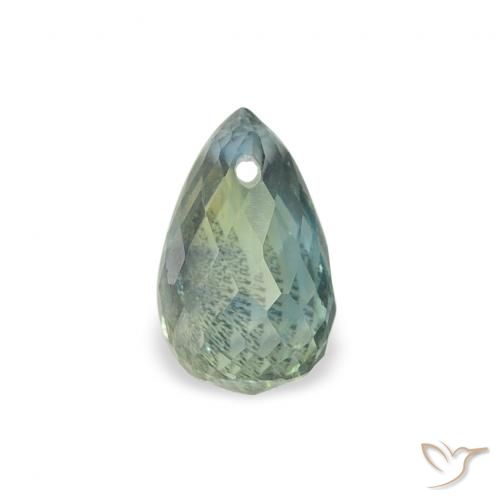 0.66ct طبيعي ازرق مخضر زفير, بريوليت, قليلا جدا