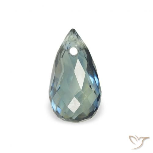 0.58ct طبيعي أخضر أزرق زفير, بريوليت, قليلا جدا