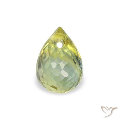 0.68ct طبيعي أخضر مصفر زفير, بريوليت, قليلا جدا