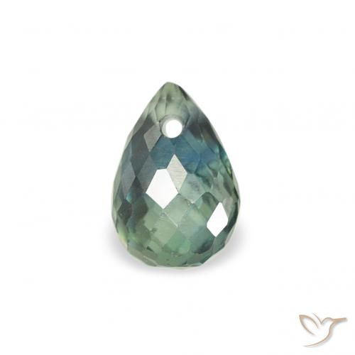 0.49ct طبيعي أخضر أزرق متوسط زفير, بريوليت, قليلا جدا