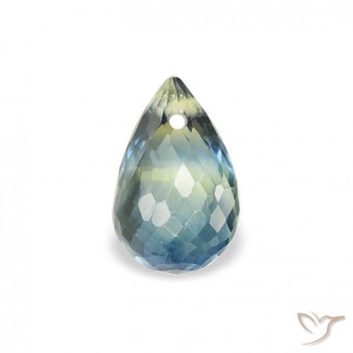 0.85ct طبيعي أخضر أزرق زفير, بريوليت, قليلا جدا