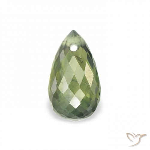 0.91ct طبيعي أخضر زيتونى زفير, بريوليت, قليلا جدا
