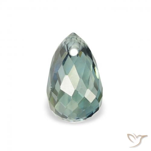 0.90ct طبيعي أخضر أزرق متوسط زفير, بريوليت, قليلا جدا