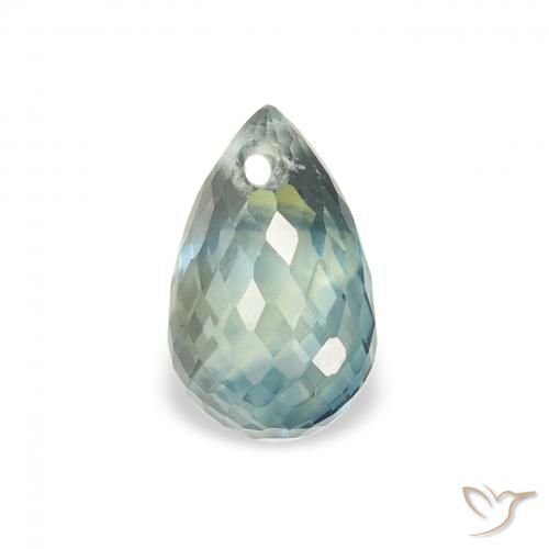 0.93ct طبيعي أخضر ترابى زفير, بريوليت, قليلا جدا