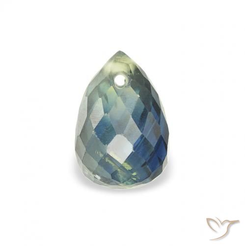 1.00ct طبيعي أخضر أزرق زفير, بريوليت, قليلا جدا