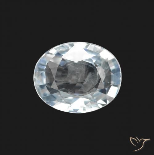 1.93ct طبيعي أبيض مزرق زفير, بيضوي, قليلا جدا