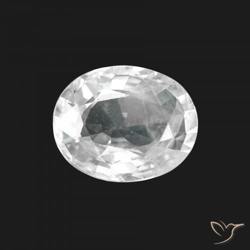 1.67ct طبيعي أبيض زفير, بيضوي, قليلا جدا