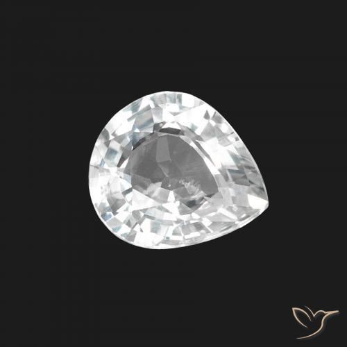 1.41ct طبيعي أبيض مزرق زفير, شكل الكمثرى, قليلا جدا