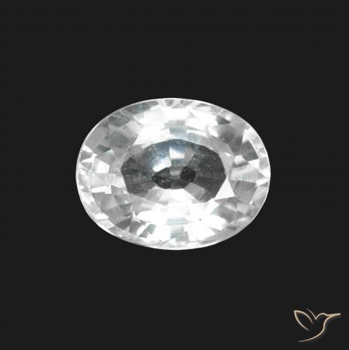 1.50ct طبيعي أبيض مزرق زفير, بيضوي, قليلا جدا