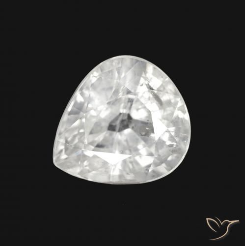 2.63ct طبيعي أبيض زفير, شكل الكمثرى, قليلا جدا
