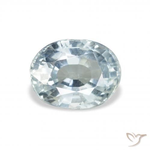 2.59ct طبيعي أبيض مزرق زفير, بيضوي, قليلا جدا