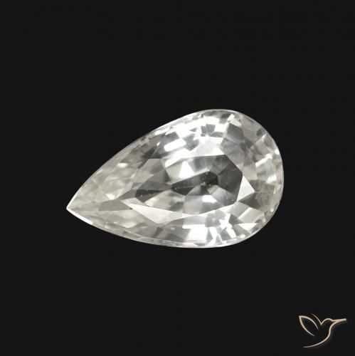 1.32ct طبيعي أبيض زفير, شكل الكمثرى, VVS-VS