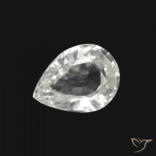 1.25ct طبيعي أبيض زفير, شكل الكمثرى, VVS-VS