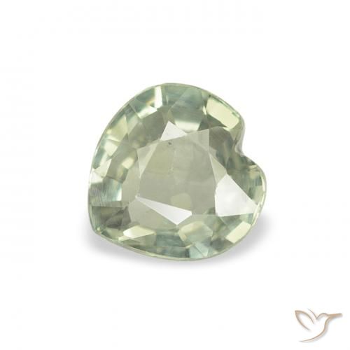 0.61ct طبيعي اخضر فاتح زفير, قلب, قليلا جدا