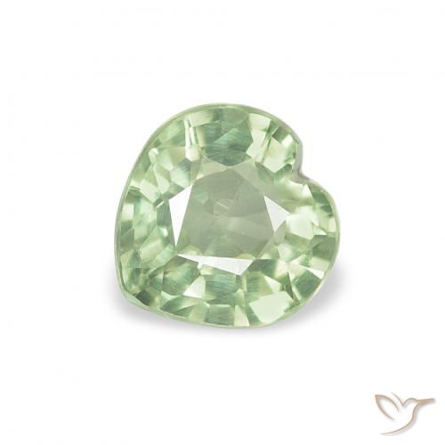 0.71ct طبيعي اخضر فاتح زفير, قلب, VVS-VS