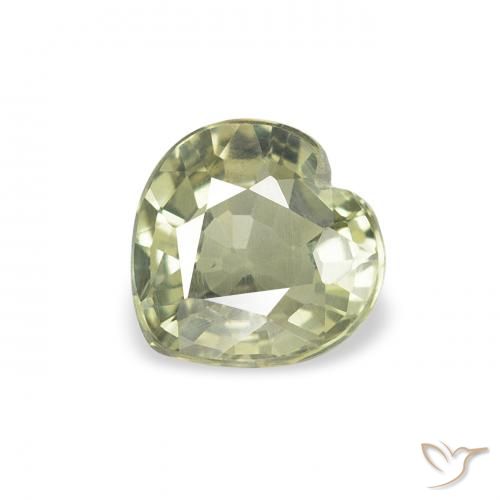 0.70ct طبيعي أخضر مصفر زفير, قلب, VVS-VS