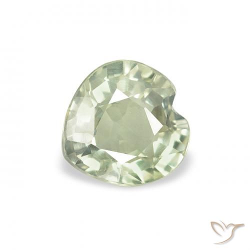 0.65ct طبيعي اخضر فاتح زفير, قلب, VVS-VS