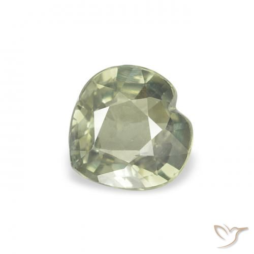0.55ct طبيعي أخضر رمادى زفير, قلب, VVS-VS