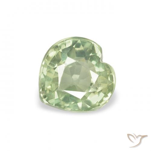 0.76ct طبيعي اخضر المريمية فاتح جدا زفير, قلب, VVS-VS