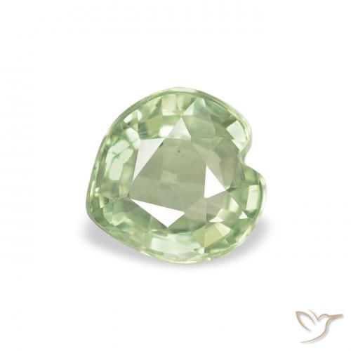 0.65ct طبيعي اخضر المريمية فاتح جدا زفير, قلب, VVS-VS