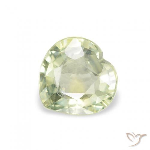 0.65ct طبيعي أخضر زيتوني زفير, قلب, قليلا جدا