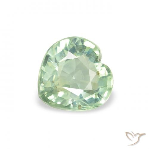 0.70ct طبيعي اخضر فاتح زفير, قلب, قليلا جدا