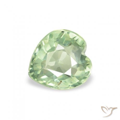 0.67ct طبيعي أخضر مريمية فاتح زفير, قلب, قليلا جدا