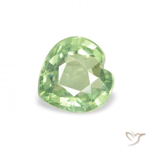 0.66ct طبيعي اخضر فاتح زفير, قلب, قليلا جدا
