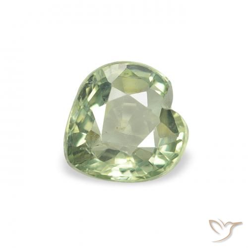 0.64ct طبيعي أخضر الغابة فاتح زفير, قلب, قليلا جدا