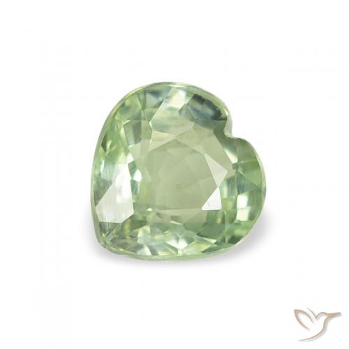 0.66ct طبيعي اخضر فاتح زفير, قلب, قليلا جدا