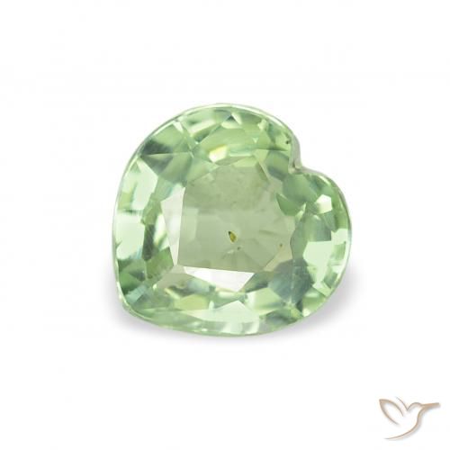 0.61ct طبيعي أخضر دافئ زفير, قلب, قليلا جدا