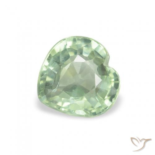 0.67ct طبيعي أخضر الغابة فاتح زفير, قلب, قليلا جدا
