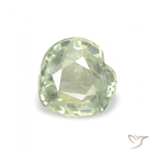 0.62ct طبيعي أخضر رمادى زفير, قلب, قليلا جدا