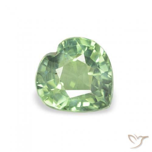0.62ct طبيعي أخضر مريمية فاتح زفير, قلب, قليلا جدا