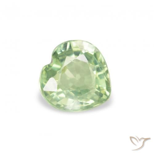 0.65ct طبيعي اخضر المريمية فاتح جدا زفير, قلب, قليلا جدا